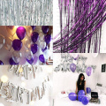 Purple Silver Birthday Party Decorations Happy Birthday Aluminium Ballons Latex Balloons for Birthday Party Supplies